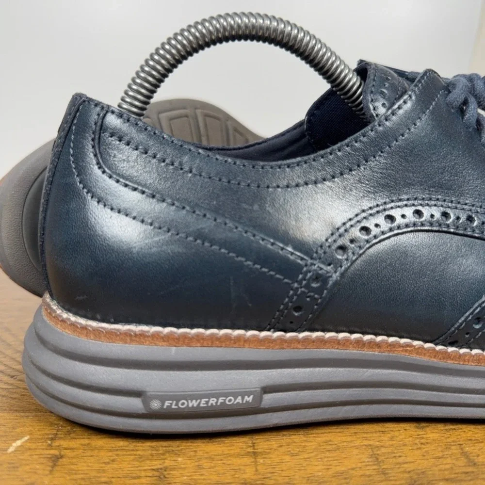 Cole Haan Shoes Mens 8 M Navy Blue Original Grand Wingtip Leather Oxford Dress